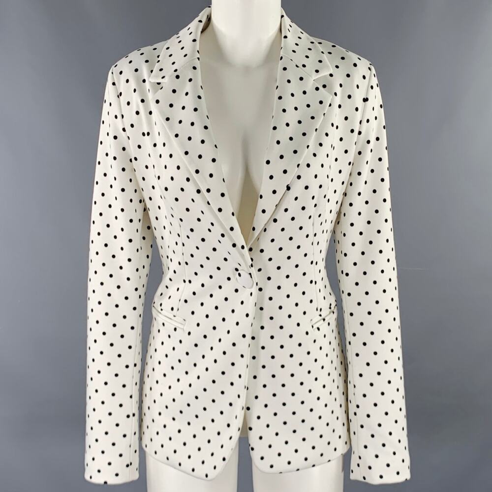 TWINSET ATITUDE Size S White Black Polyester Blend Blazer
